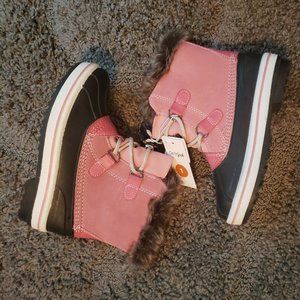 Cat & Jack Pink and Black Snow Boots Kids Sz 1